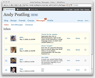 Members can write full HTML private messages to other members.